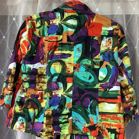 Colorful Abstract Women's Jacket - Picture 3 of 6
